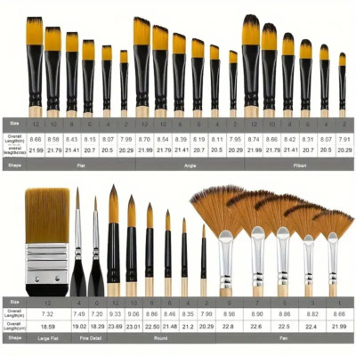 32 x Premium Künstler Pinsel Set zum MODELN NAIL ART BASTELN LACKPINSEL