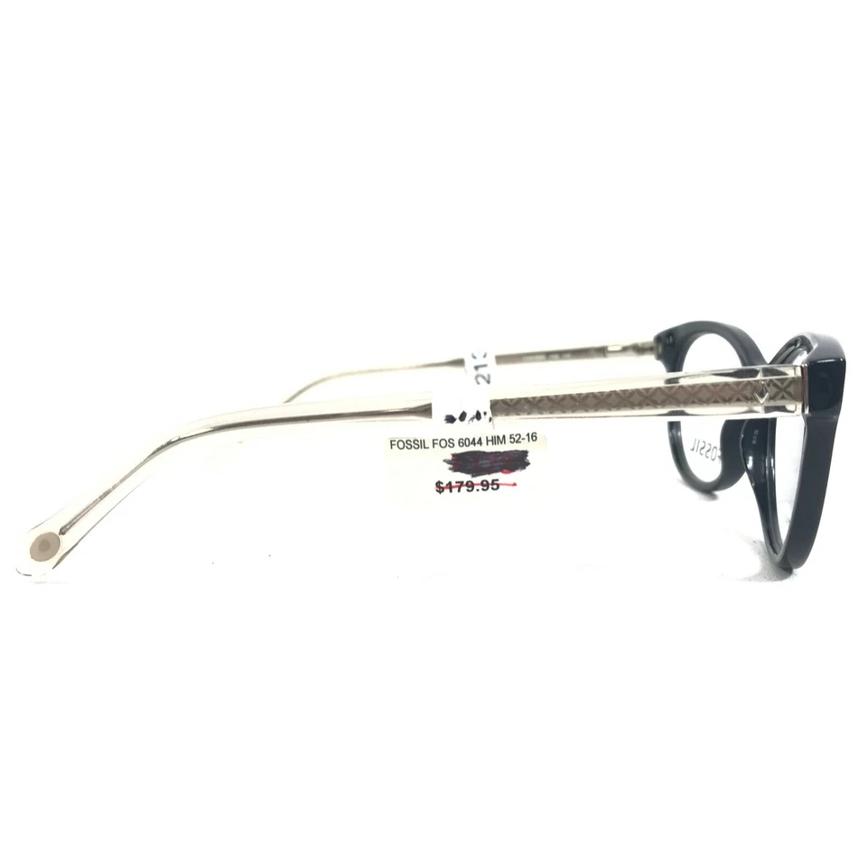 Marcos de gafas Fossil FOS6044 HIM negro redondo ojo de gato borde grueso 52-16-140 Foto 2 de 4