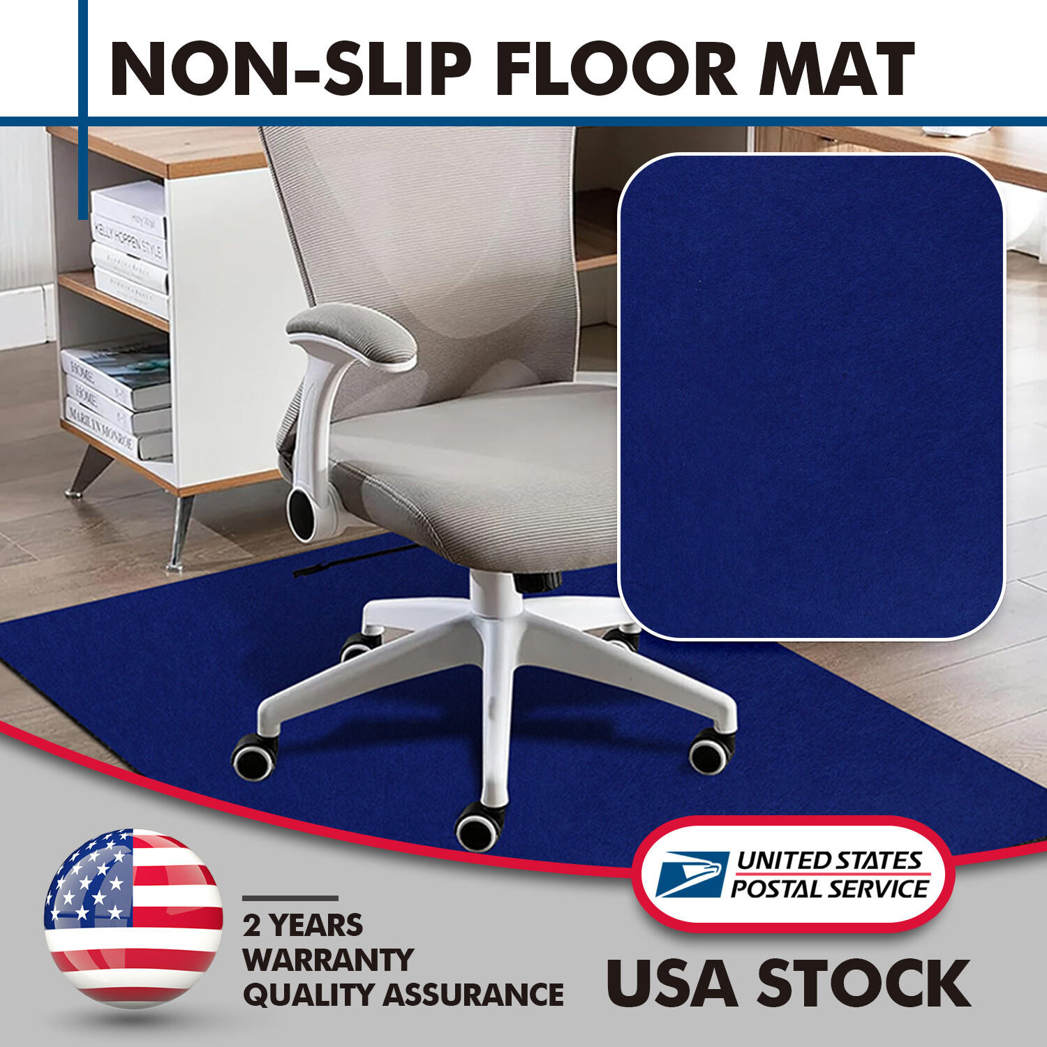 1× Office Chair Mat Computer Desk Chair Mat for Carpet Floor Scratches Protector