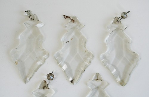 5 Vintage Heavy Crystal Pendalogue Chandelier Prisms - Picture 6 of 9
