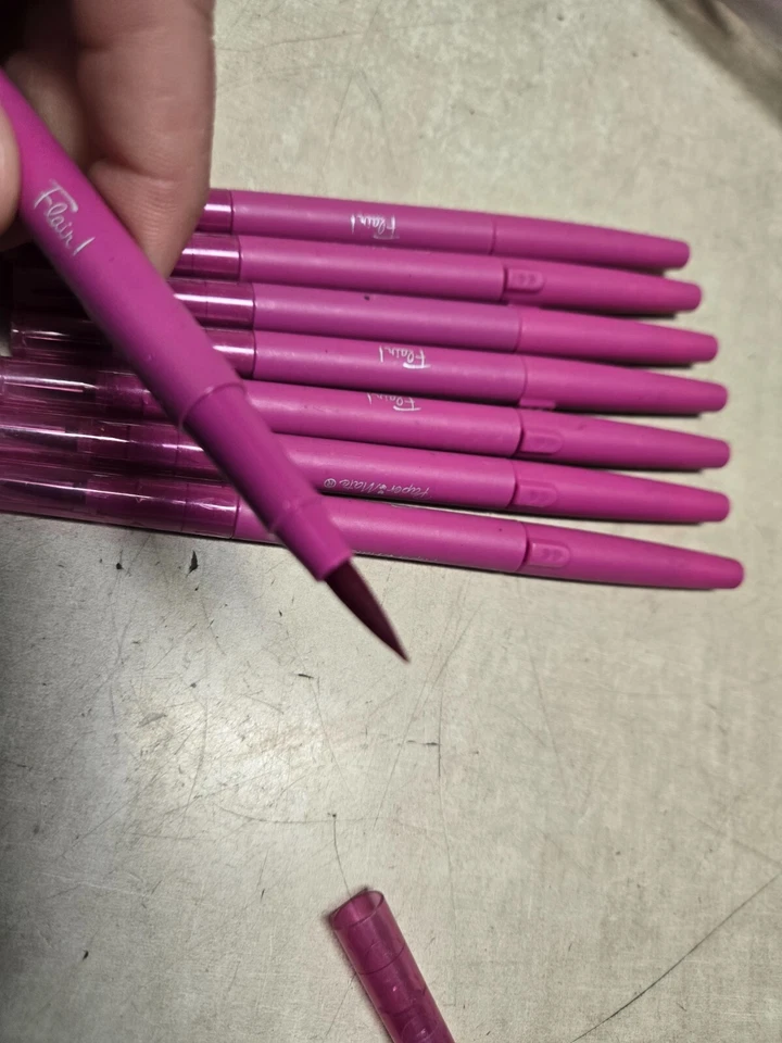 Лот из 8 Paper Mate Flair Двойной Наконечник Щетка Фетровый Наконечник Ручка Розовая Никогда не использовалась! - Изображение 3 из 3
