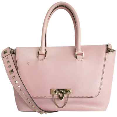 【関税&送料込】Valentino Garavani Light Pink Leather Rockst Valentino Garavani Leather Handbag Shoulder Bag Light pink