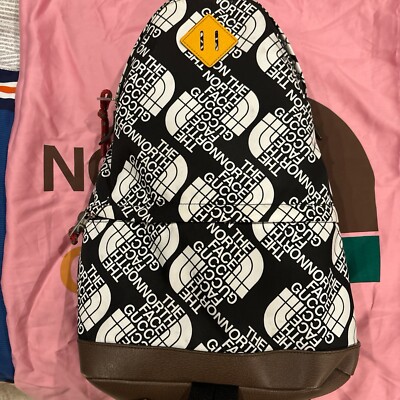 gucci the north face backpack Gucci x Zip GG Canvas with Leather Medium Brown 2477331 Gucci x The North Face
