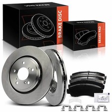 Front Disc Brake Rotors + Ceramic Brake Pads for Honda Odyssey 15-17 Passport