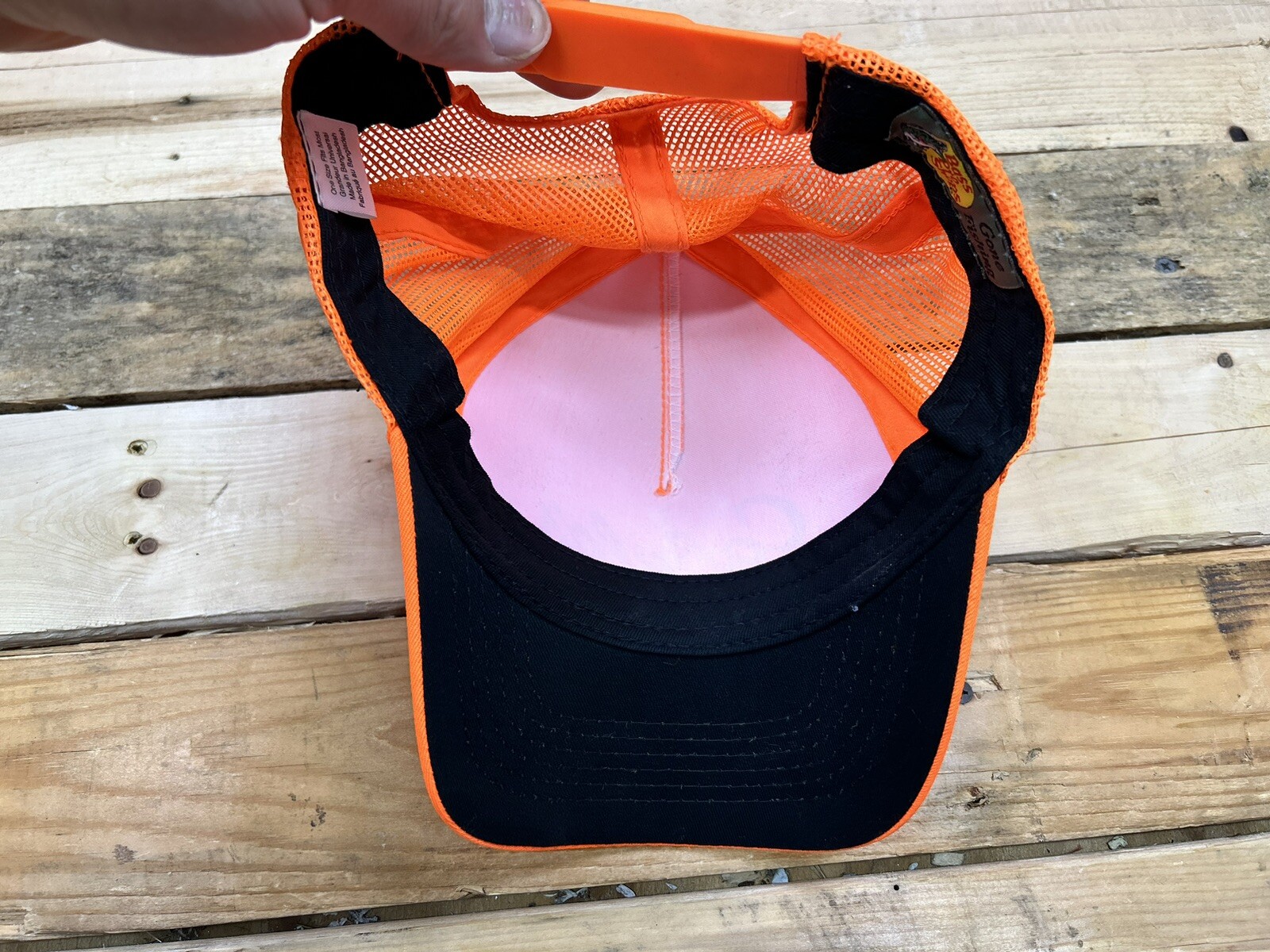 Cabela's Ball Cap Hat Orange Snapback Mesh Trucker Hunting Bass Pro Shop