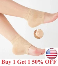 Gel Silicone Moisturizing Heel Socks Cracked Foot Skin Care Protectors toeless