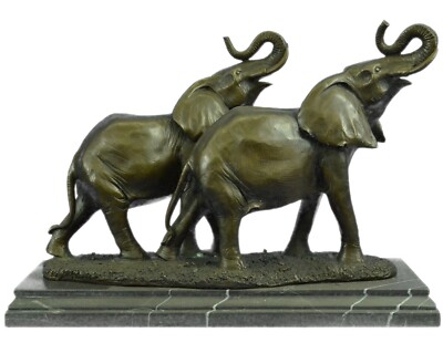 Elephant Artwork Statue Bronze With Marble Base,Sclupture lost-wax casting Decor