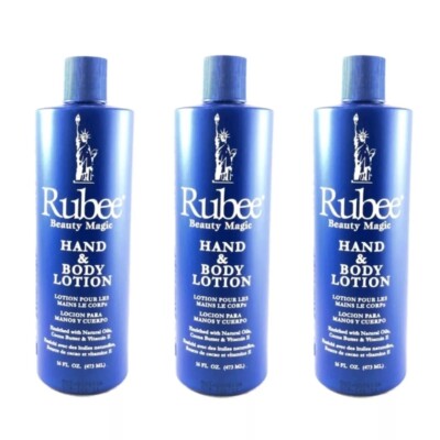 3x Rubee Beauty Magic Hand & Body Lotion mit natürlichen Ölen, Vitamin E&Kakao 473ml