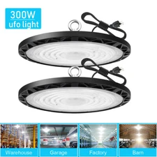 2Pcs 300W UFO LED High Bay Light Warehouse Gym Shop Led Commercial Light Fixture