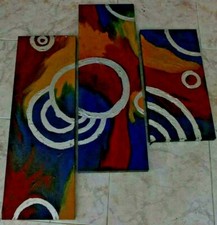 quadro  unico astratto moderno dipinto tela composizione con telaio glitter