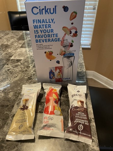 Cirkul 22oz Water Bottle Plus 5 Flavor Sips. Including The Sold Out Island Punch