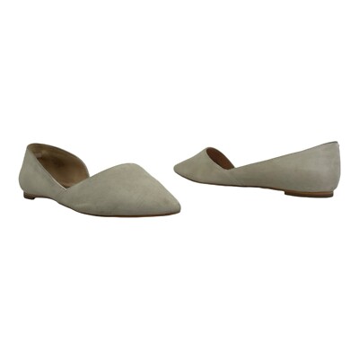 AUDREY BROOKS Womens 8 Nolan Suede Leather Ballet Flats Pointed D'Orsay GRAY