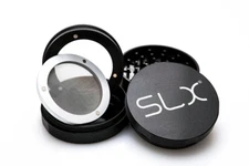 SLX V2.5 Ceramic Herb And Tobacco Grinder LARGE 4 Part 2.4” BLACK METALLIC