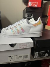 adidas Superstar Low White Iridescent - FV3139 Big Kids GS size 4.5,6,6.5,7 NWB