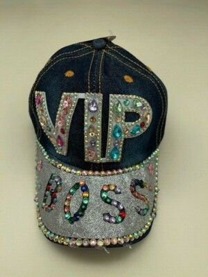 Embellished Denim Cap with Colorful Gems She doesn main image 4