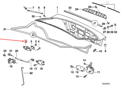 NEW BMW 3 COMPACT E36 TRUNK LID LEFT HINGE 41628146473 8146473 OEM  
