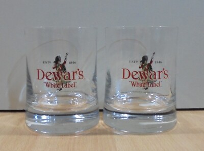 DEWAR'S SCOTCH WHISKY ADVERTISIGN SET OF TWO GLASSES