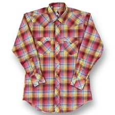 Vintage 50s Penney  s Ranchcraft Pearl Snap Western Shirt Sanforized Shadow Plaid
