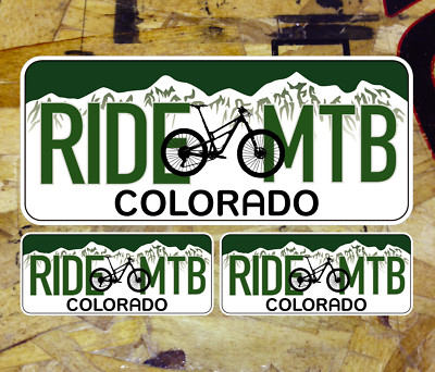RIDE MTB Mtn Bike Colorado Decal Window Bumper Sticker CO license plate - 4''