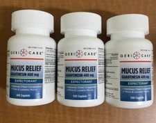 3 PACK- Guaifenesin Expectorant Mucus Relief 400mg Caplets exp 11/2026