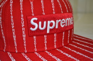 supreme text stripe new era