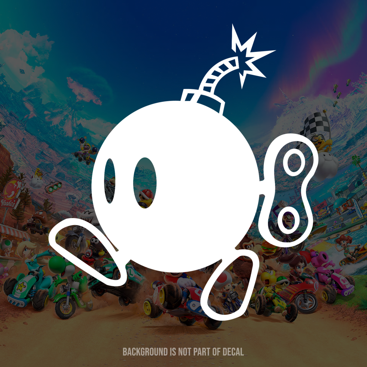 Mario Kart World Bomb Vinyl Decal Sticker