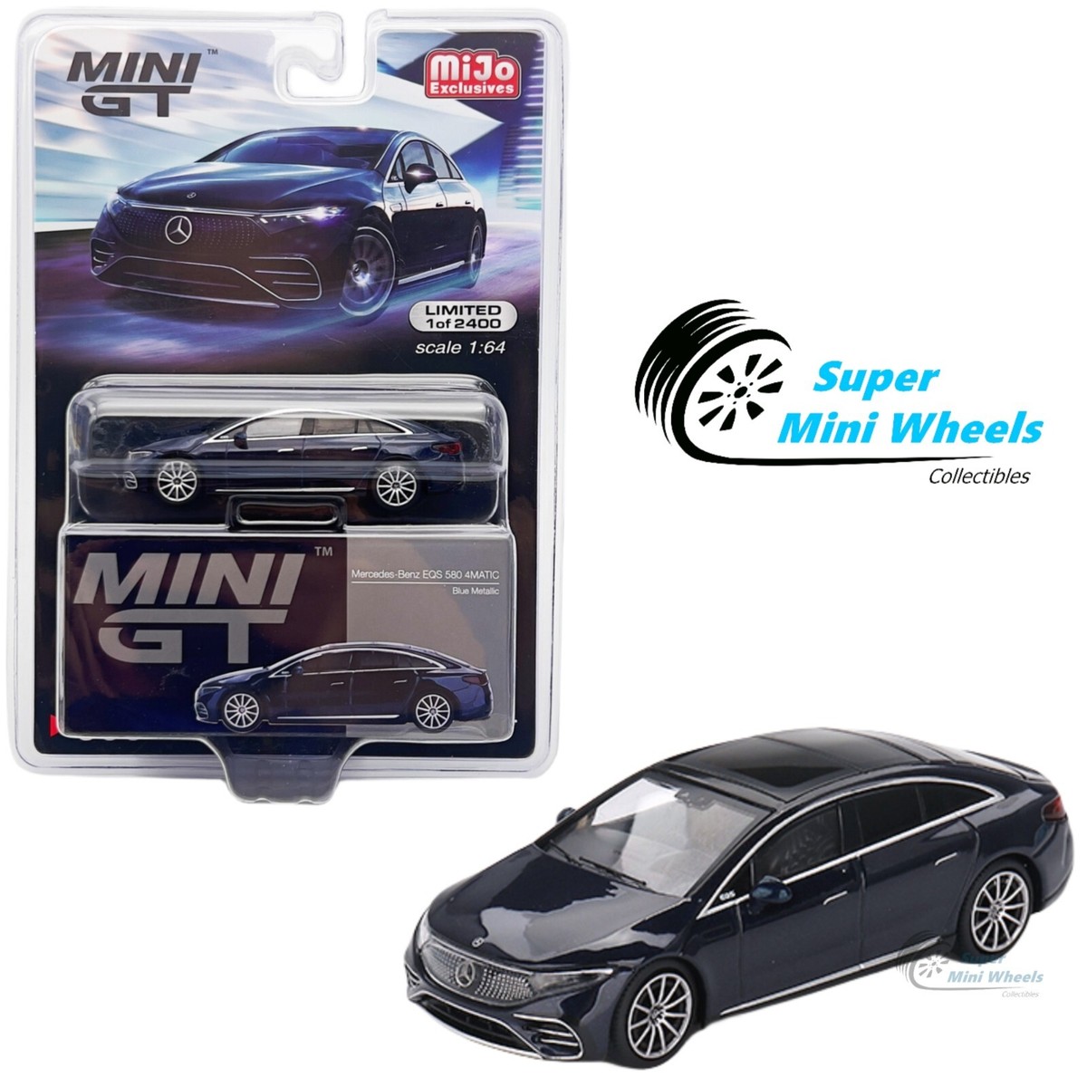 MINI GT メルセデス ベンツ EQS 580 4MATIC チェイスカー Mini GT 1:64 Mercedes-Benz EQS 580 4MATIC Nautical Blue