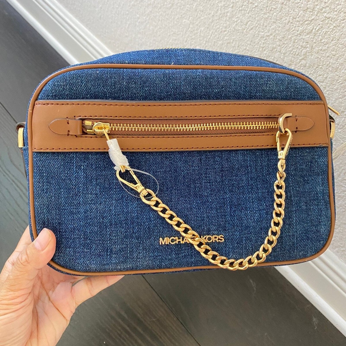 MICHAEL KORS★JET SET ITEM LG EW CHAIN XBODY*デニム系 MICHAEL KORS JET SET ITEM LG EW CHAIN XBODY In Indigo | eBay