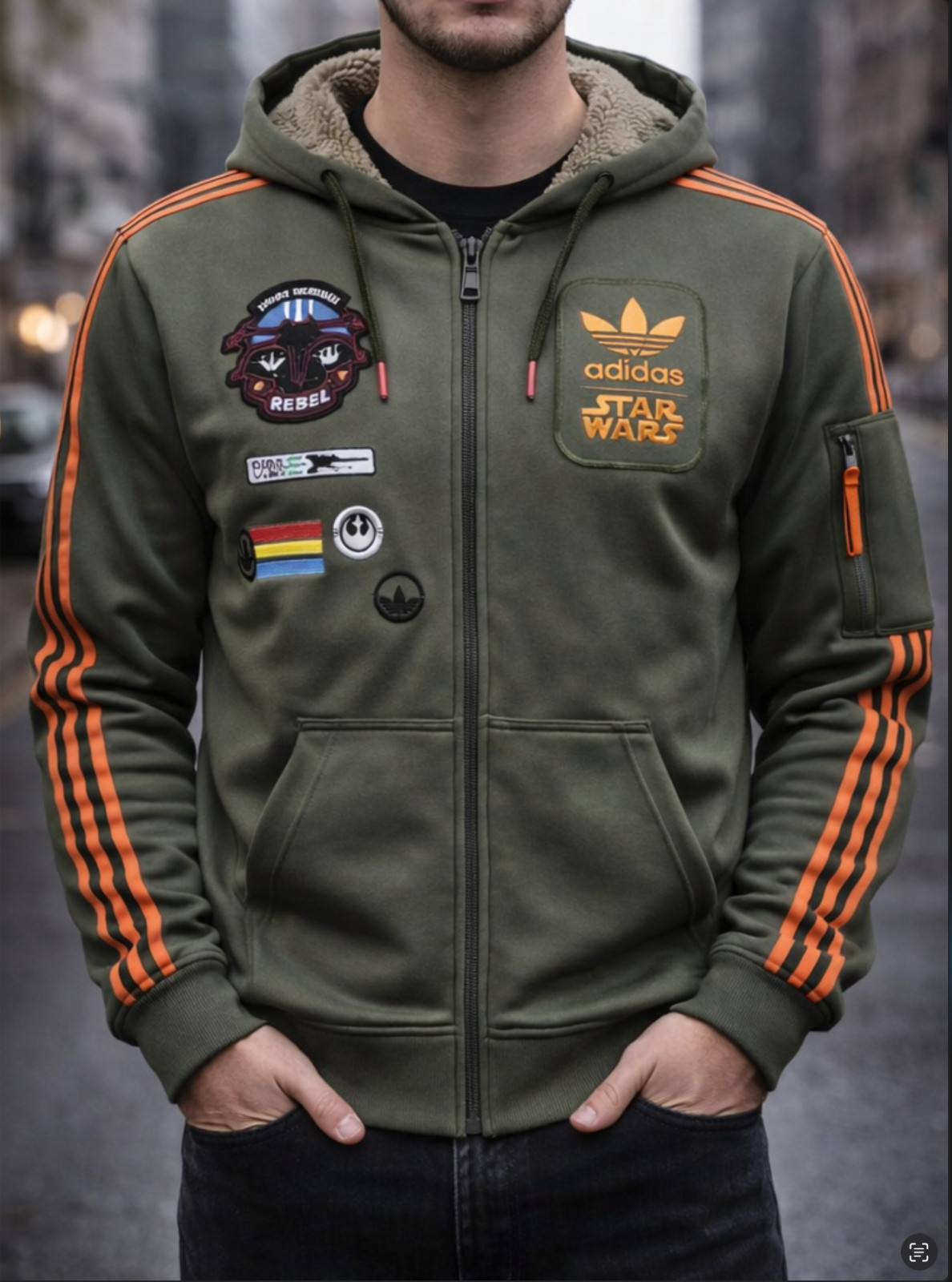 Adidas Originales Star Wars Sudadera con Capucha Ala X Halcón Milenario Han Solo Hombres Chaqueta