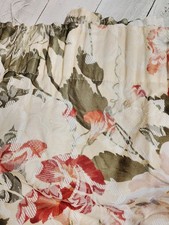 1 Pair of Flower Pattern Curtains with Tie Backs Lined Used Good Condition