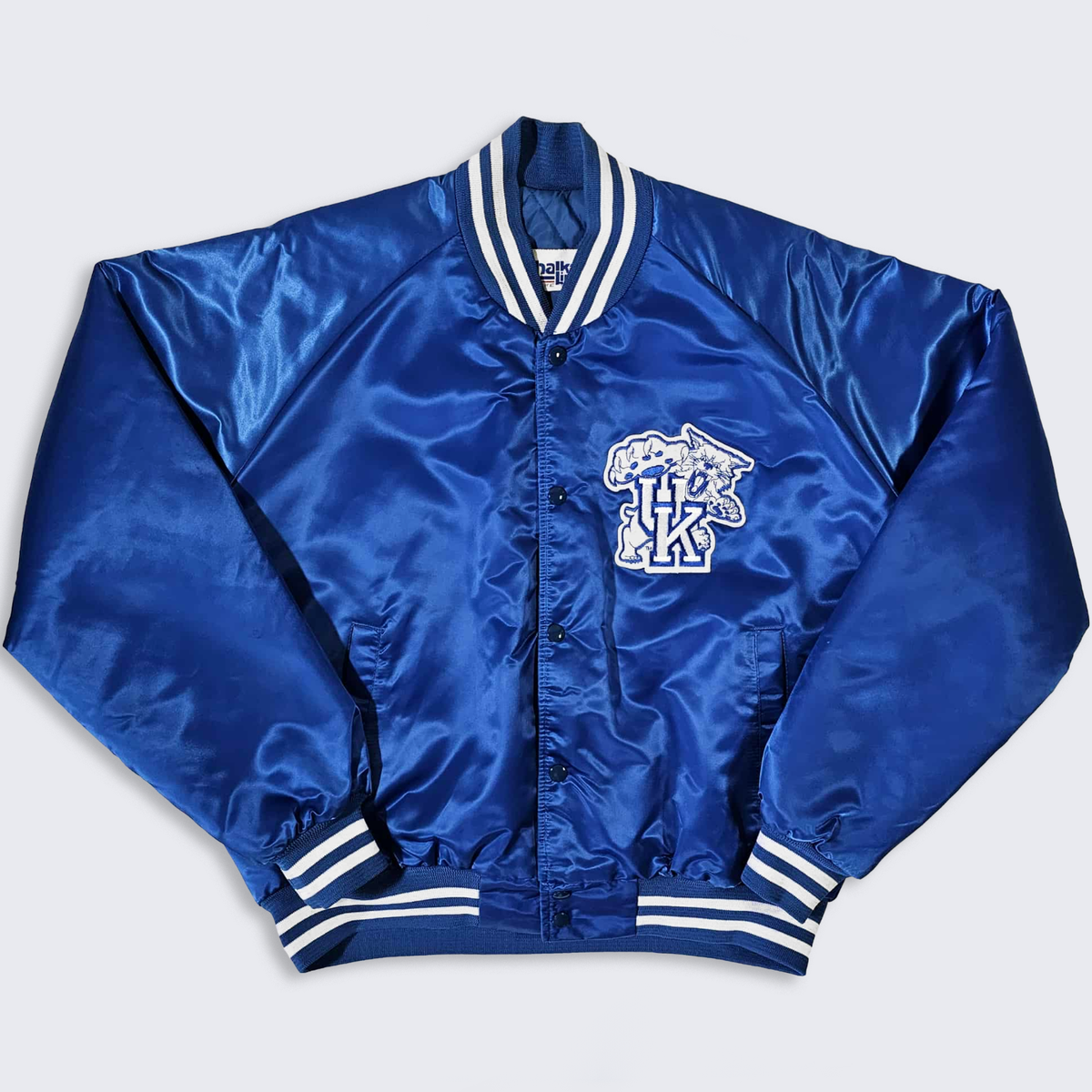 ジャケット・アウター ky Kentucky Wildcats Vintage 80s Chalk Line Satin Bomber Jacket