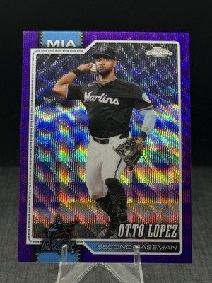 2026 Topps Chrome Purple Wave Refractor #116 Otto Lopez /75 Miami Marlins