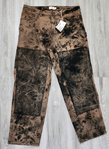 Ripton Women’s Superlite Utility Jeans Nuts/ Hello Buddy size 32 Brown Black New