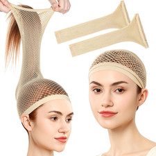 Wig Cap, Hair Net for Wigs, 30 CM Large Mesh Large, Light Brown