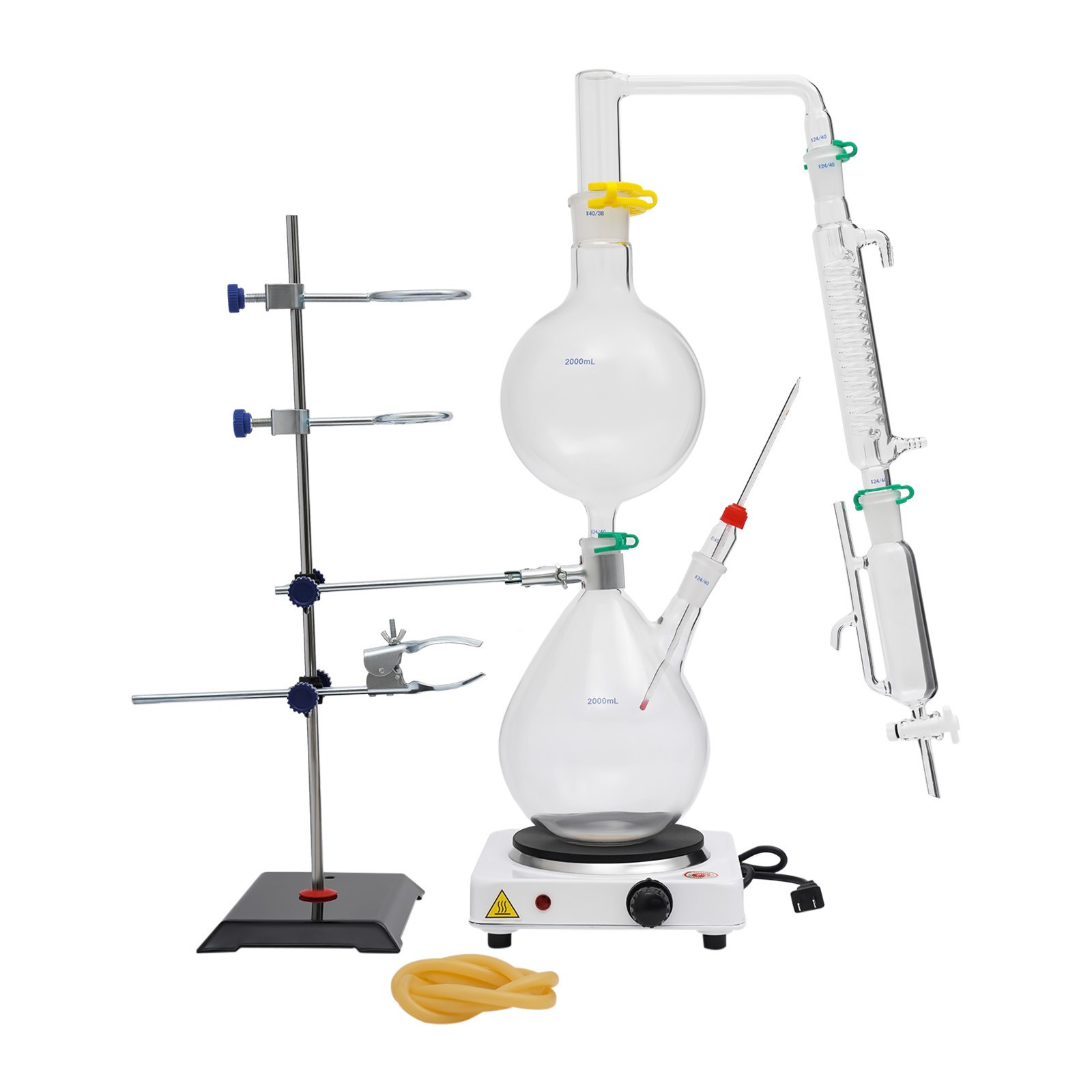 2000ml Glass Distillation Kit with 1000W Heating Plate Essential Oil Lab US Plug thumbnail 12