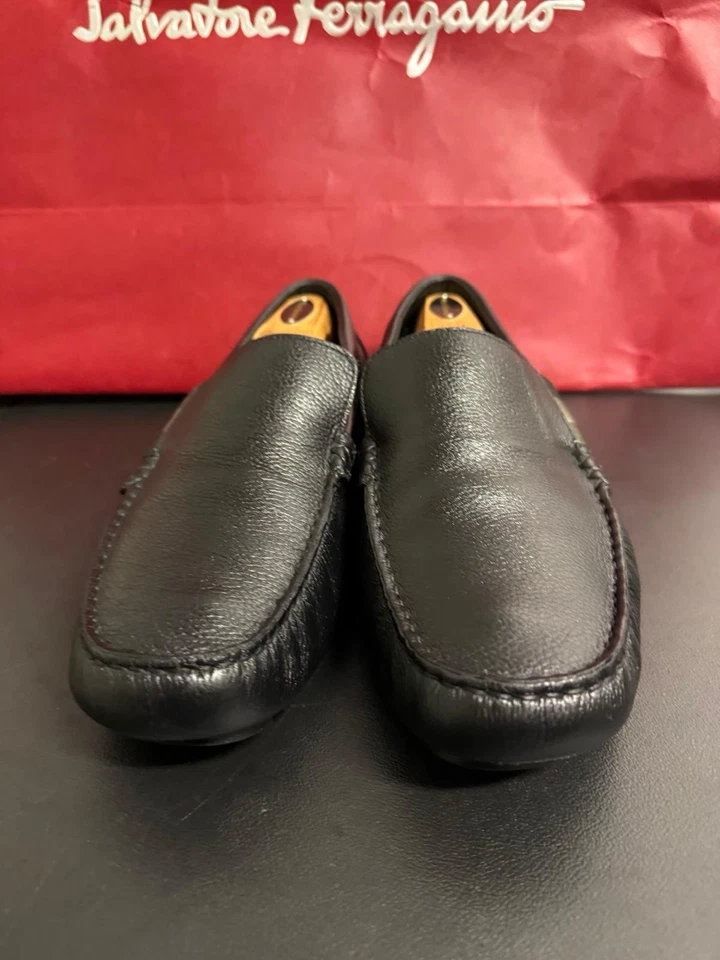 Gucci Zapatos Para Hombre ACE Monograma Cuero Negro Penny Mocasín Drivers US 10 $1270 Foto 3 de 4