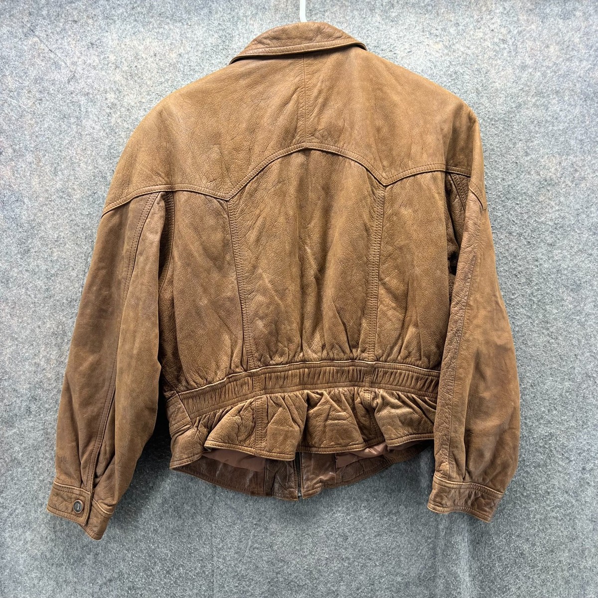 Adventure Bound Leather Jacket Womens Small Brown Western Full Zip