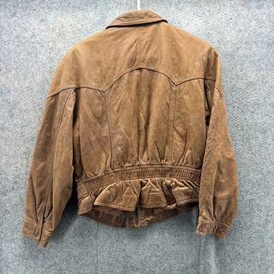 Adventure Bound Leather Jacket Womens Small Brown Western Full Zip