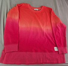 Calvin Klein Ombre Pink/Orange Crewneck Sweatshirt Women s L Relaxed