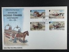 Isle Of Man FDC 1976 Douglas Horse-Trams Centenary Stamps First Day Cover