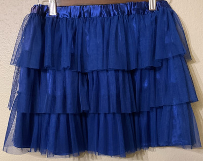 Disney Descendants Blue Tulle Tutu Skirt Girls Size 14 (L) Evie Layered Costume
