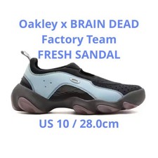 Oakley Factory Team Flesh Sandal Blue/Black 28cm Suede Mesh Slip-On New