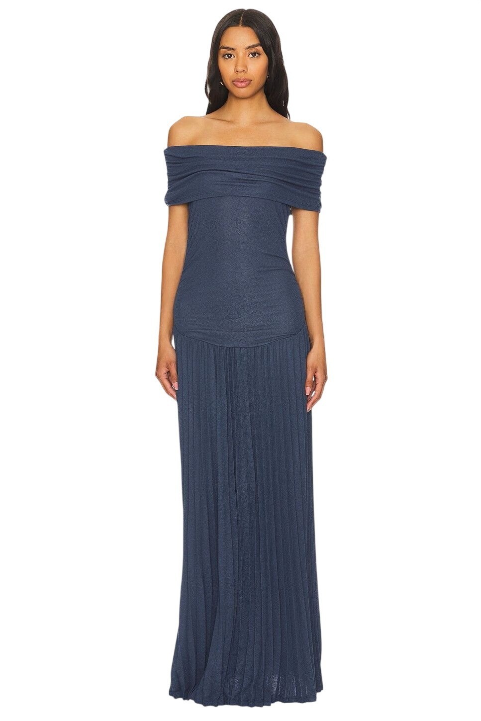 LIONESS Field Of Dreams Dress in Navy X-Small New Womens Maxi Gown