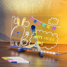 Acrylic Dry Erase Board with Light,Light up Dry Erase Board with Stand as a G...