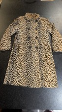 Vintage 50s 60s 70s Lawrence of London Leopard Print Trench Coat READ