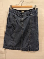 LL Bean Denim Skirt Vintage Blue A Line Utility Casual Classic Size 6