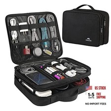 Cable Organizer Bag Travel Storage Bag Durable Tool Large 1 - Antique Black