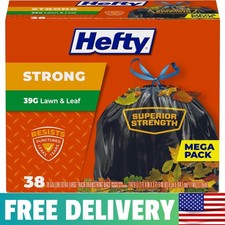 Hefty Strong Lawn & Leaf Trash Bags, 39 Gallon, 38 Count