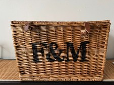 Fortnum & Mason Large Wicker Hamper Basket 58×40×40cm – Classic F&M Storage