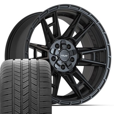 4PS20 20x9 Black 4PLAY Rims & 275/55R20 A/S Tires Set Fits Dodge RAM 1500
